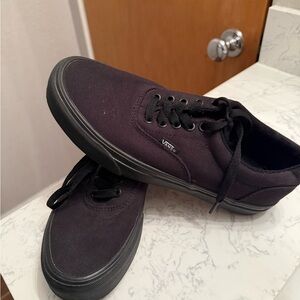 Vans Black Canvas Low-Top Sneakers